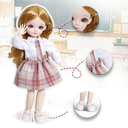 Details about   30cm Mini BJD Girl 1/6 Ball Jointed Doll Face Makeup Eyes Clothes Shoes Kids Toy